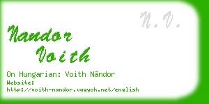 nandor voith business card